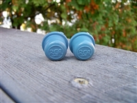 Two New Blue Split Shaft RCA Drive-In Movie Speaker Volume Control Knobs