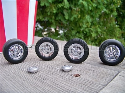 1:18 Classic American NOS Detroit DieCast Chrome Cragar Wheel Tire Set 1 of 325